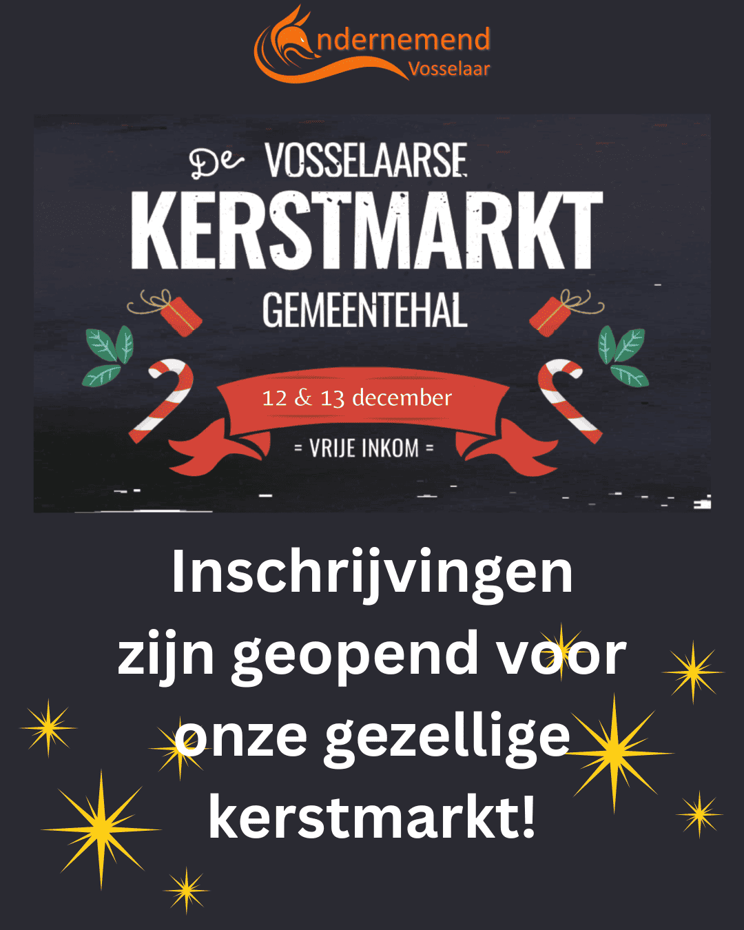 Inschrijvingen Kerstmarkt 2026 zijn geopend