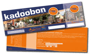 Voor- en achterkant van de Vosselaarse kadoobon van €10